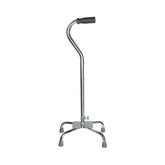 CANE, QUAD/LG BASE ALUM CHROME(4/CS)