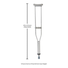 CRUTCH, ALUM PSH-BTN ADJ ADLT 350LB (8PR/CS)