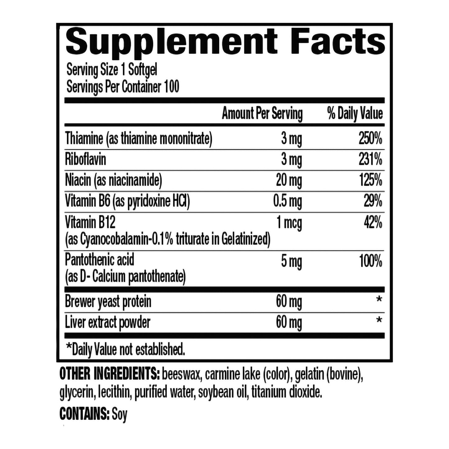 VITAMIN B COMPLEX SFT GEL (100/BT)