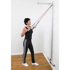 STATION, WALL THERABAND EXER W/GRIP HNDL/HEAD STRAP
