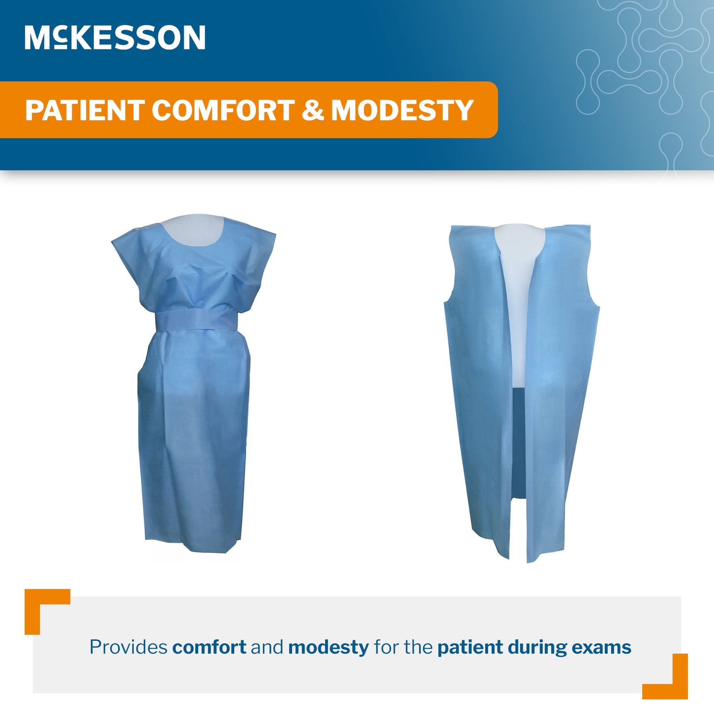 GOWN, EXAM FLUID RESIST BLUE OSFM (50/CS)