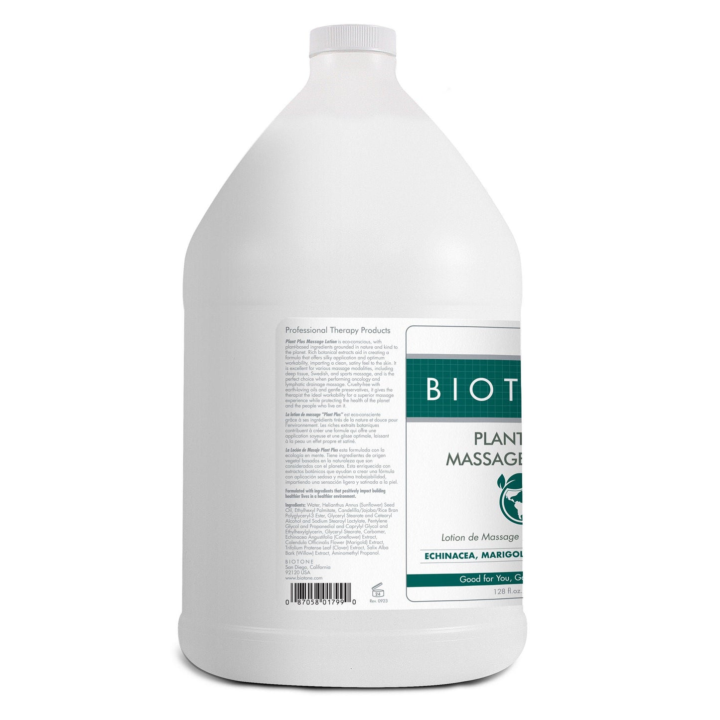 LOTION, MASSAGE PLANT PLUS UNSCNTD BT 1GL (4/CS)