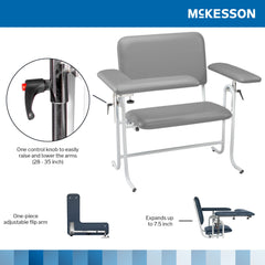 CHAIR, BLD DRWNG FLIP-ARM UPHOL X-WD GRY MGM63