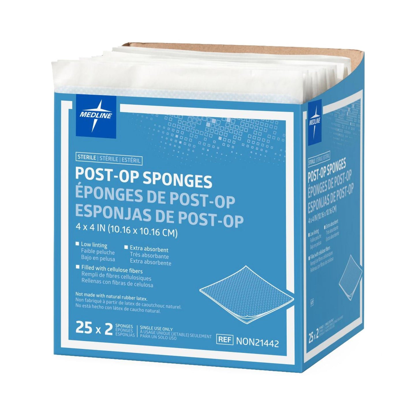 SPONGE, GAUZE POST-OP STR LF 4"X4" (2/PK 25PK/BX 24BX/CS)