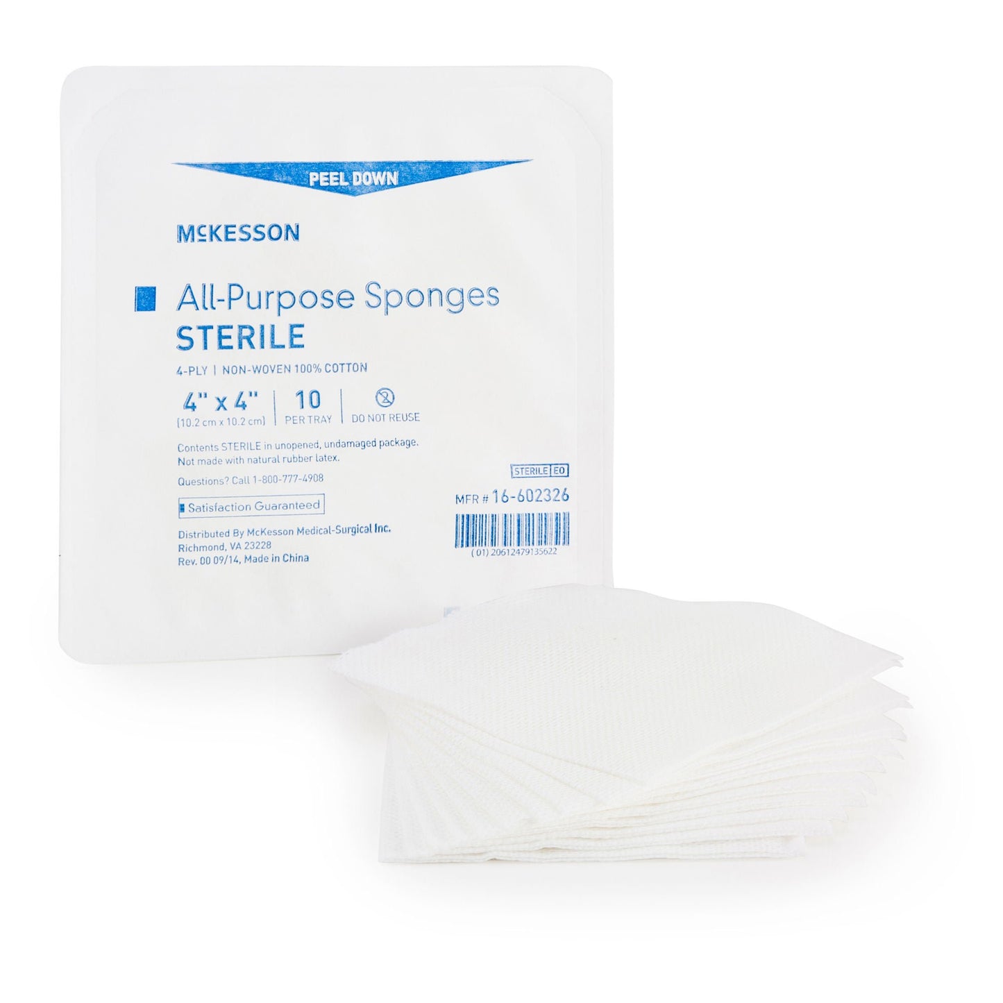 SPONGE, UNIV STR 4X4 4PLY LF (10/TR 96TR/CS)