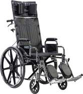 WHEELCHAIR, RECLINING 22" LEG REST REMVBL DESK D/S