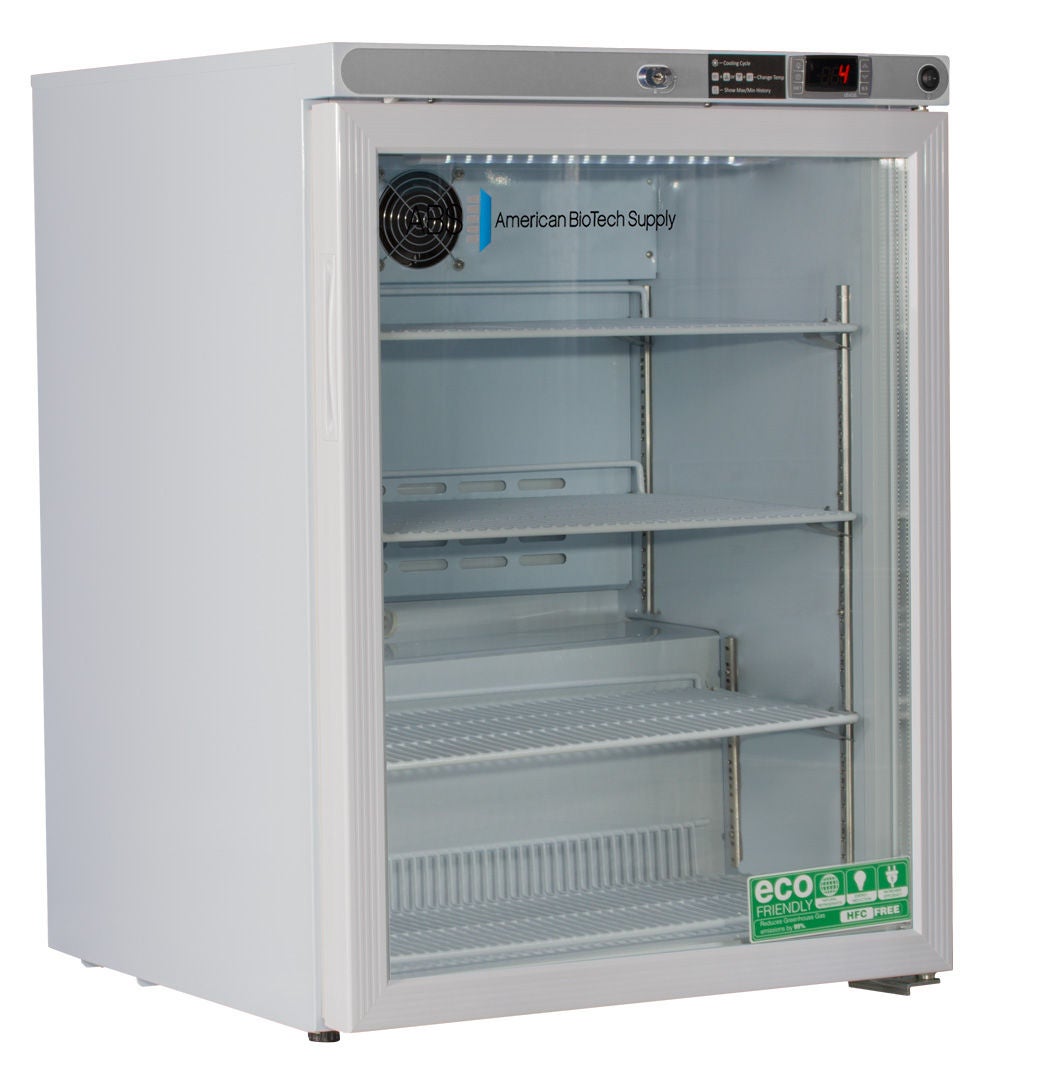 REFRIGERATOR, LAB PREMIER FREESTANDING GLASS DOOR 5.2CU FT D