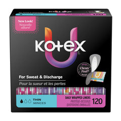 LINER, KOTEX PREM THIN F/W CORE (120/PK 5PK/CS)