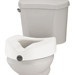 SEAT, TOILET RAISED TILTED W/LOCK RETAIL 5" (2/CS)