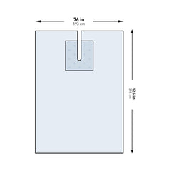 DRAPE, SURGICAL ORTHO ENT W/SPLIT 76"X124" (22/CS)