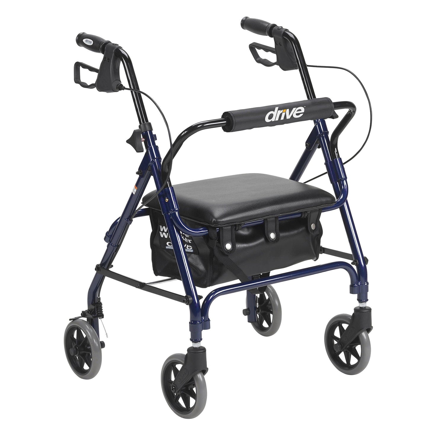 WALKER, ROLLATOR JR ALUM PAD SEAT 6" CASTER W/LOOP