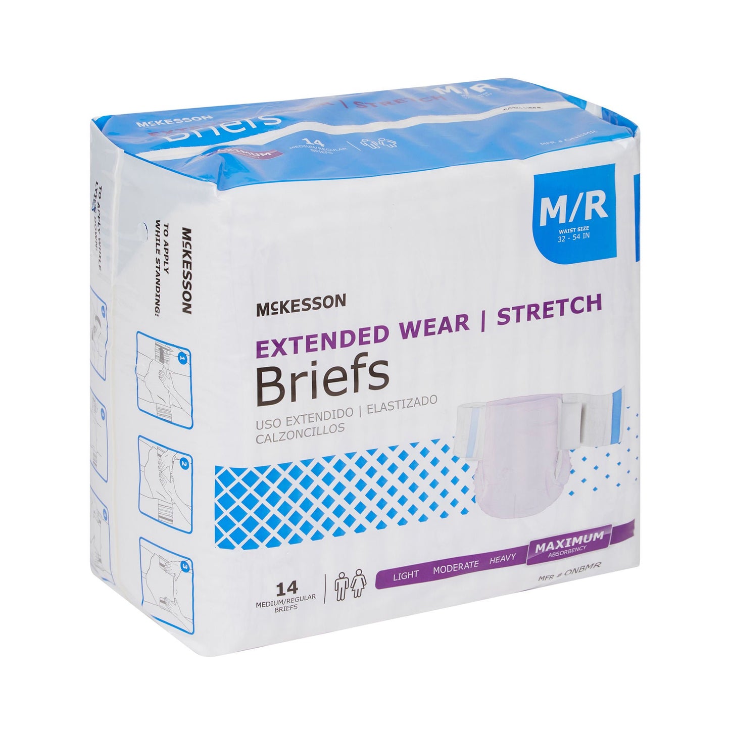 BRIEF, TAB CLSR EXTENDED WEAR MED/REG 32-54 (14/BG 4BG/CS)