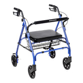 ROLLATOR, BARIATRIC FLDING STEEL 8" WHEELS BLU 500LB (1/CS)