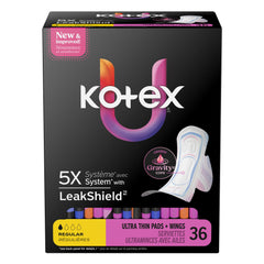 PAD, KOTEX PREM ULTRATHN REG WING (36/PK 6PK/CS)