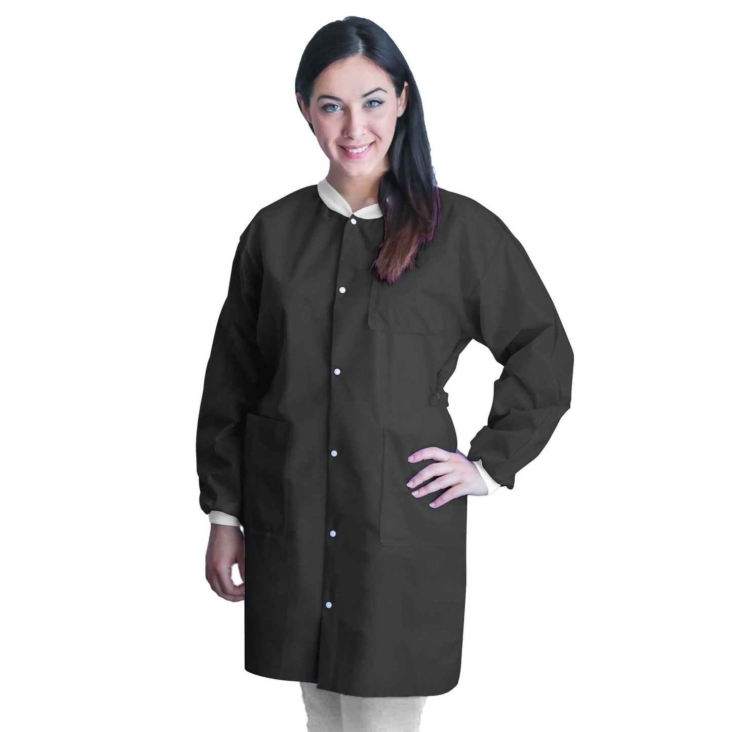 COAT, LAB FITME BLK LG (10/BG 5BG/CS)