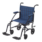 WHEELCHAIR, TRANSPORT 19" BLU D/S