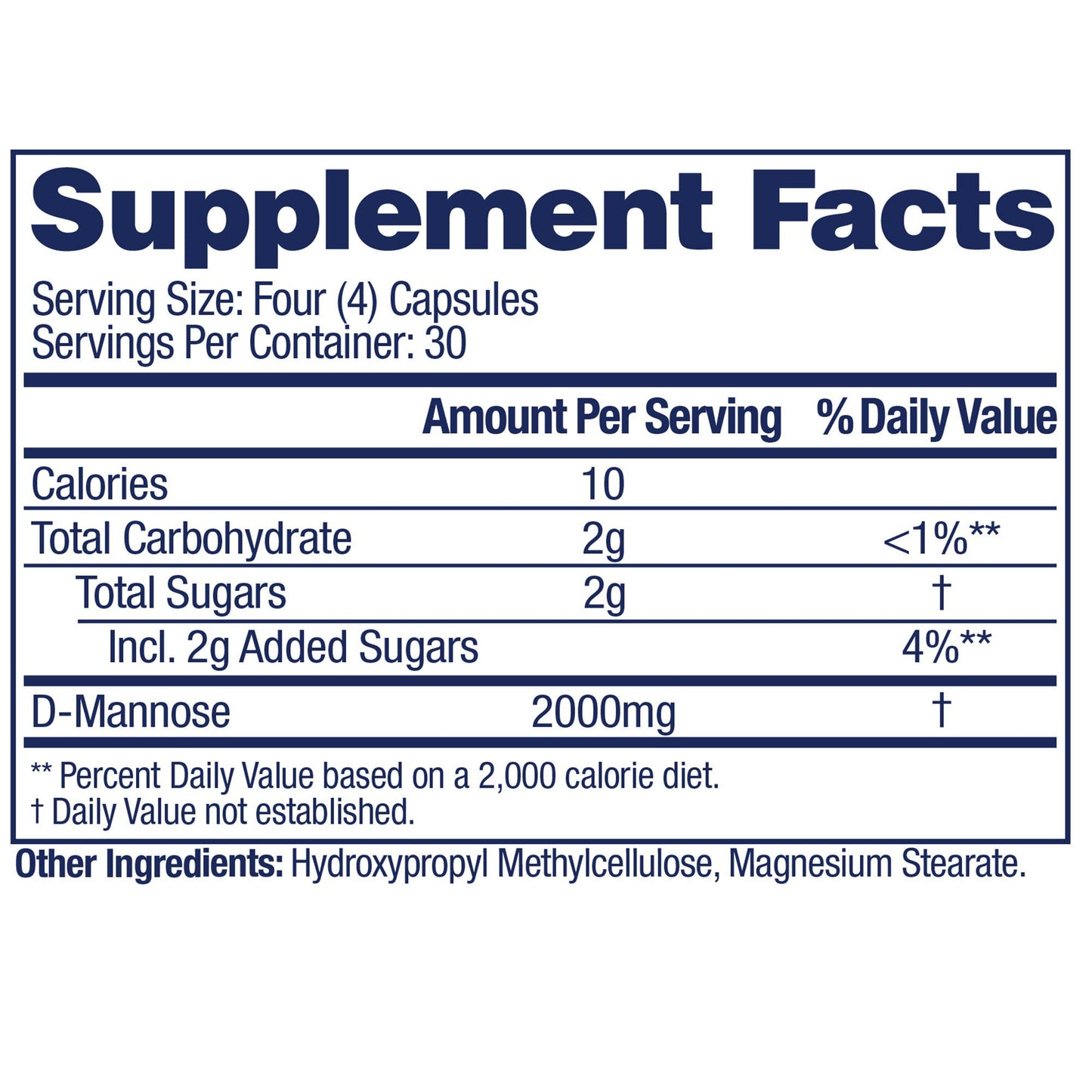 SUPPLEMENT, CAP AZO D-MANNOSE (120/BT 24BT/CS)