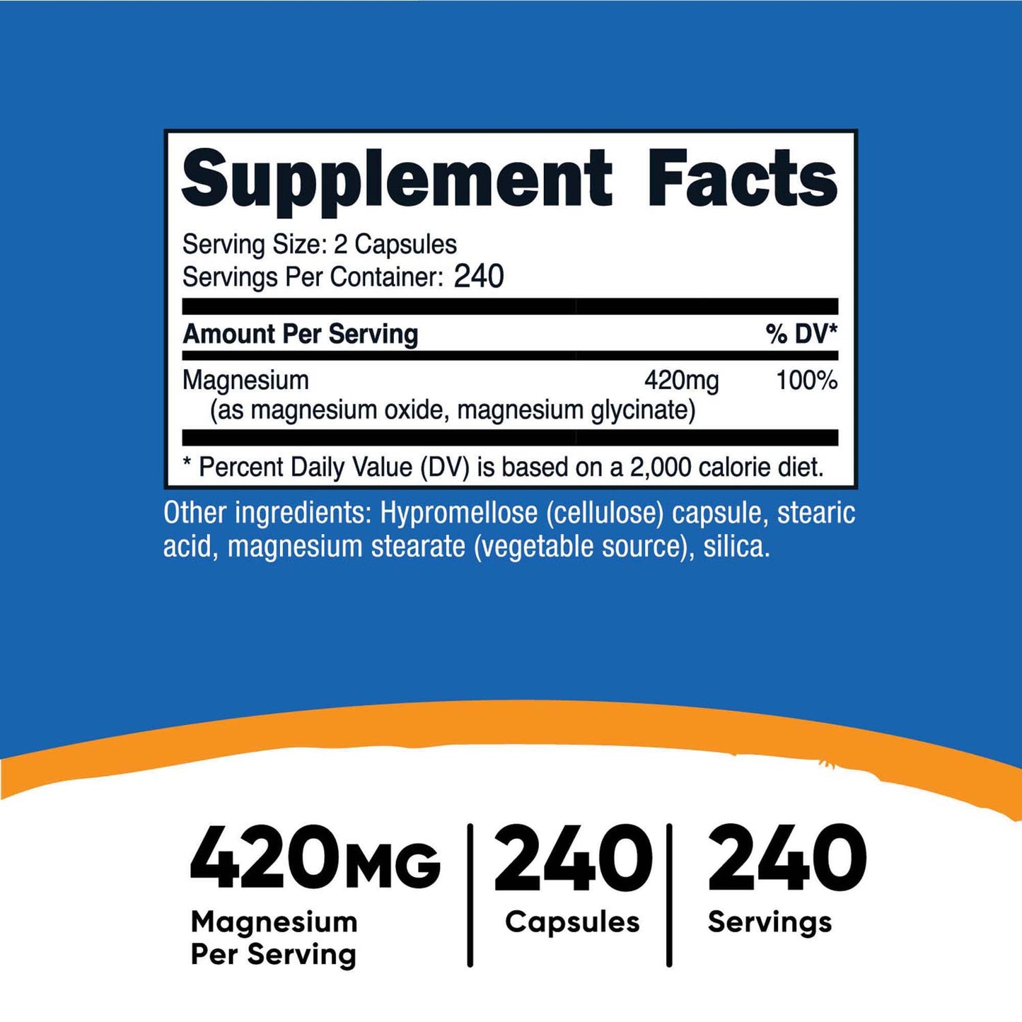 VITAMIN, CAP MAGNESIUM+ XS 420MG (240/BT 12BT/CS)