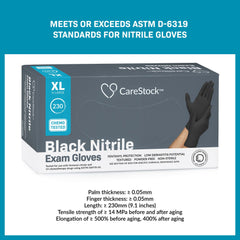 GLOVE, EXAM NTRL XL N/S CHEMO LDC BLK (230/BX 10BX/CS)