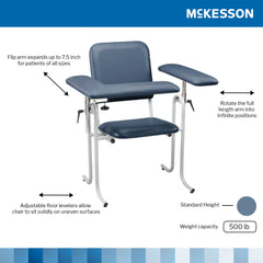 CHAIR, BLD DRWNG FLIP-ARM UPHOL BLU
