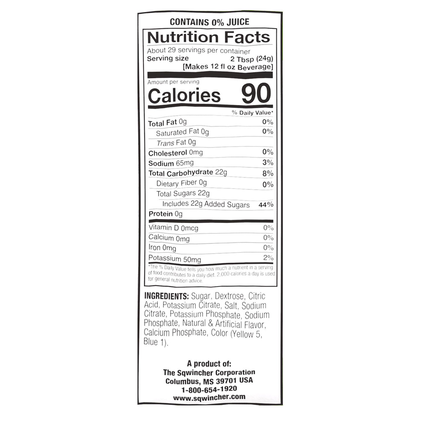 SQWINCHER, PDR MIX LMN LIME MAKES 2.5GL (32PK/CS)