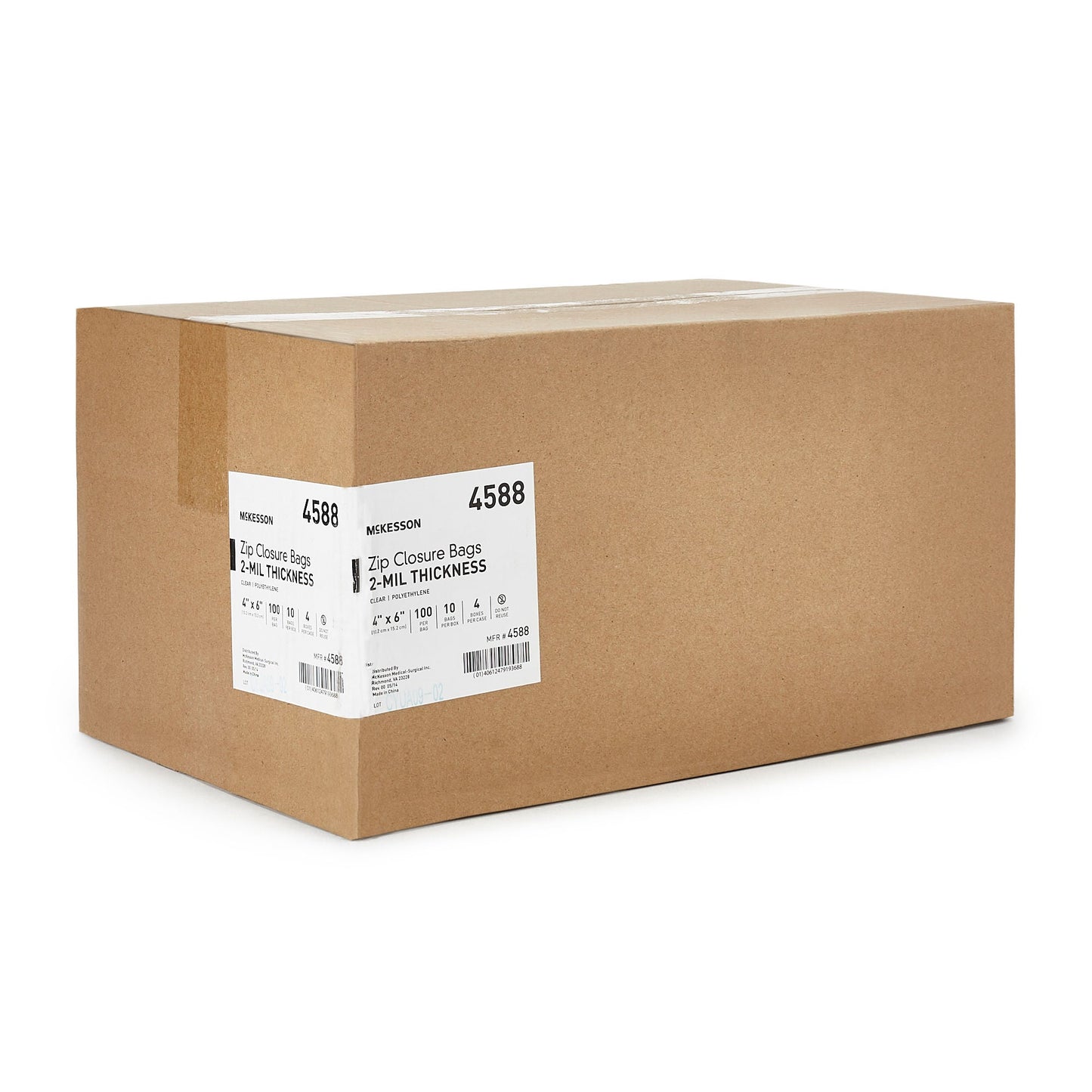 BAG, ZIP LOCK 4X6 (100/BG 10BG/BX 4BX/CS)