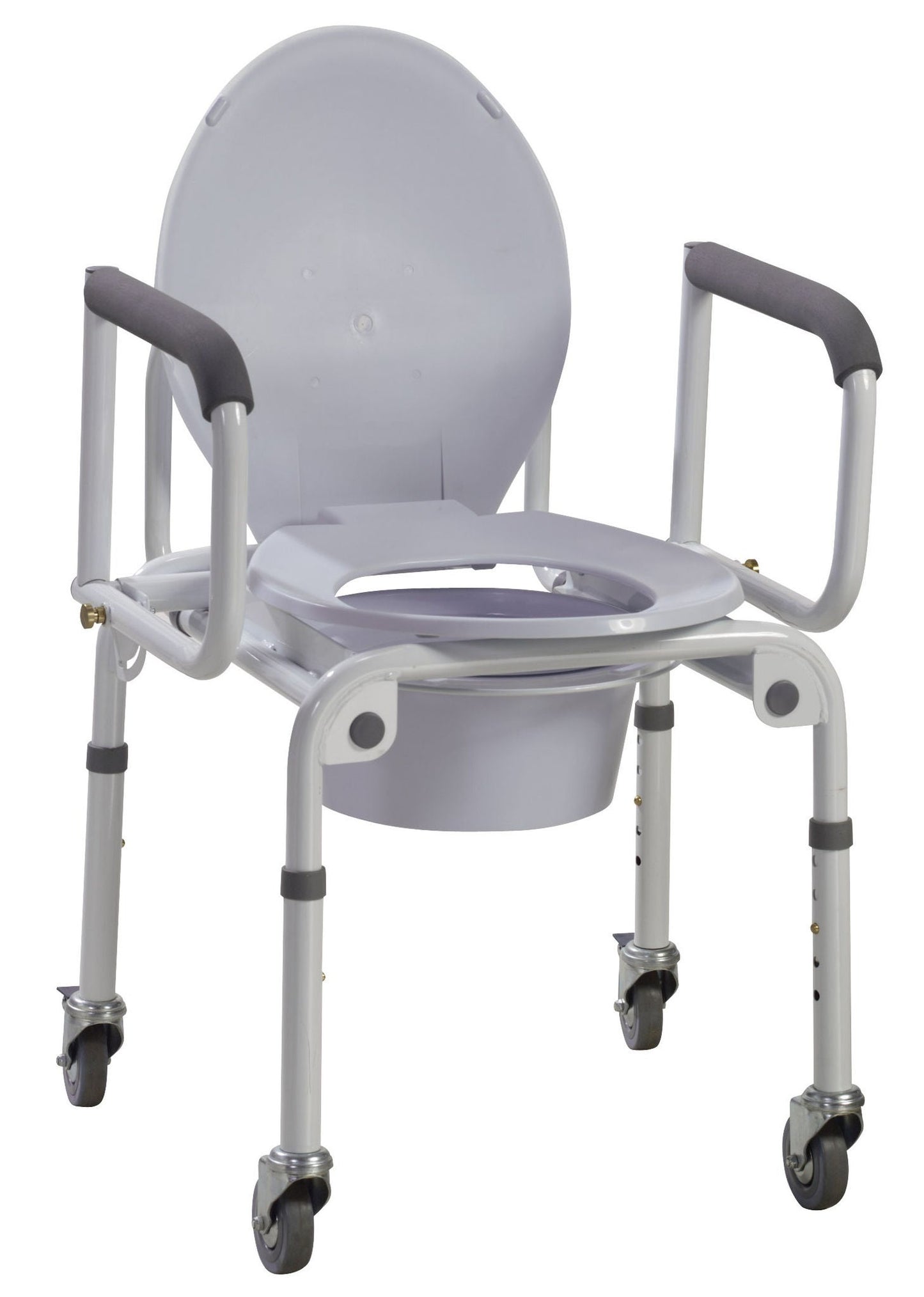 COMMODE, STEEL DROP ARM W/WHEELS (2/CS) D/S