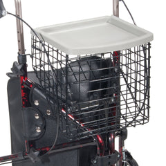 WALKER, ROLLATOR 3WHEEL ALUM WBASKET/TRAY/POUCH RED