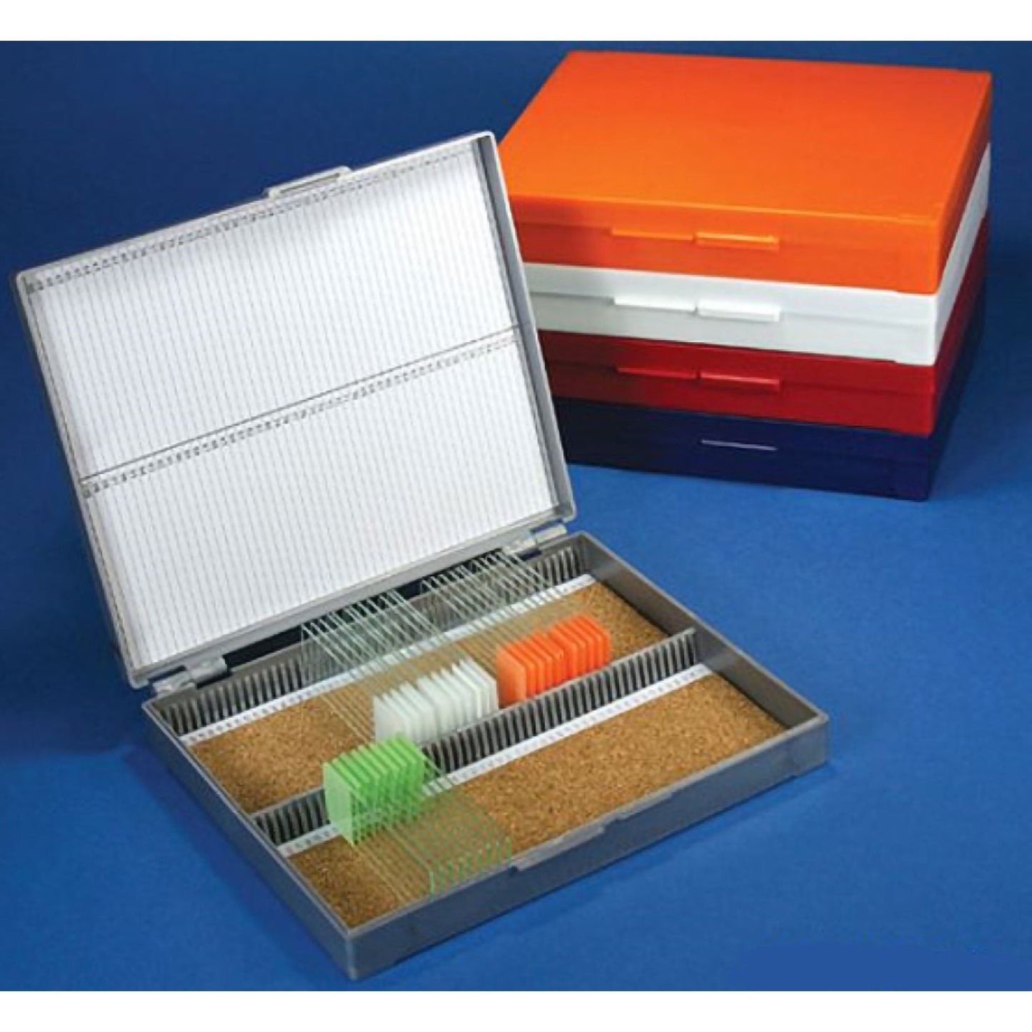 BOX, MICROSCOPE SLIDE STORAGE F/100 SLIDE RED