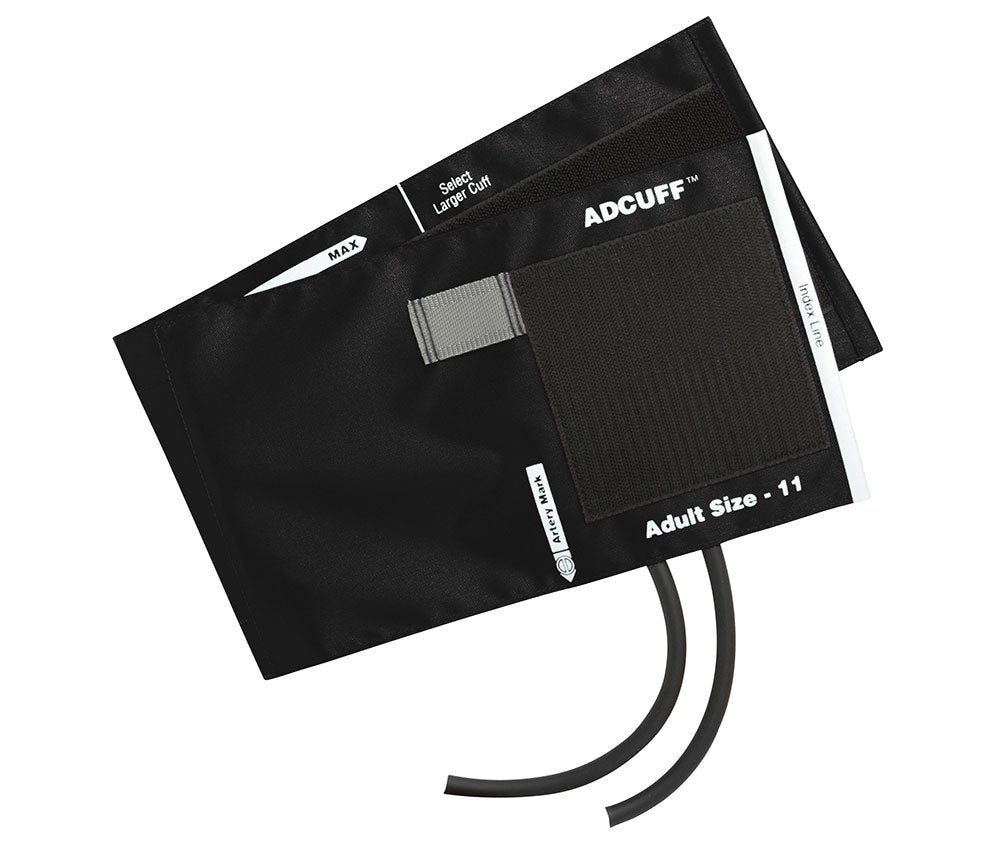 CUFF W/BLADDER, BP 2TU ADLT BLK