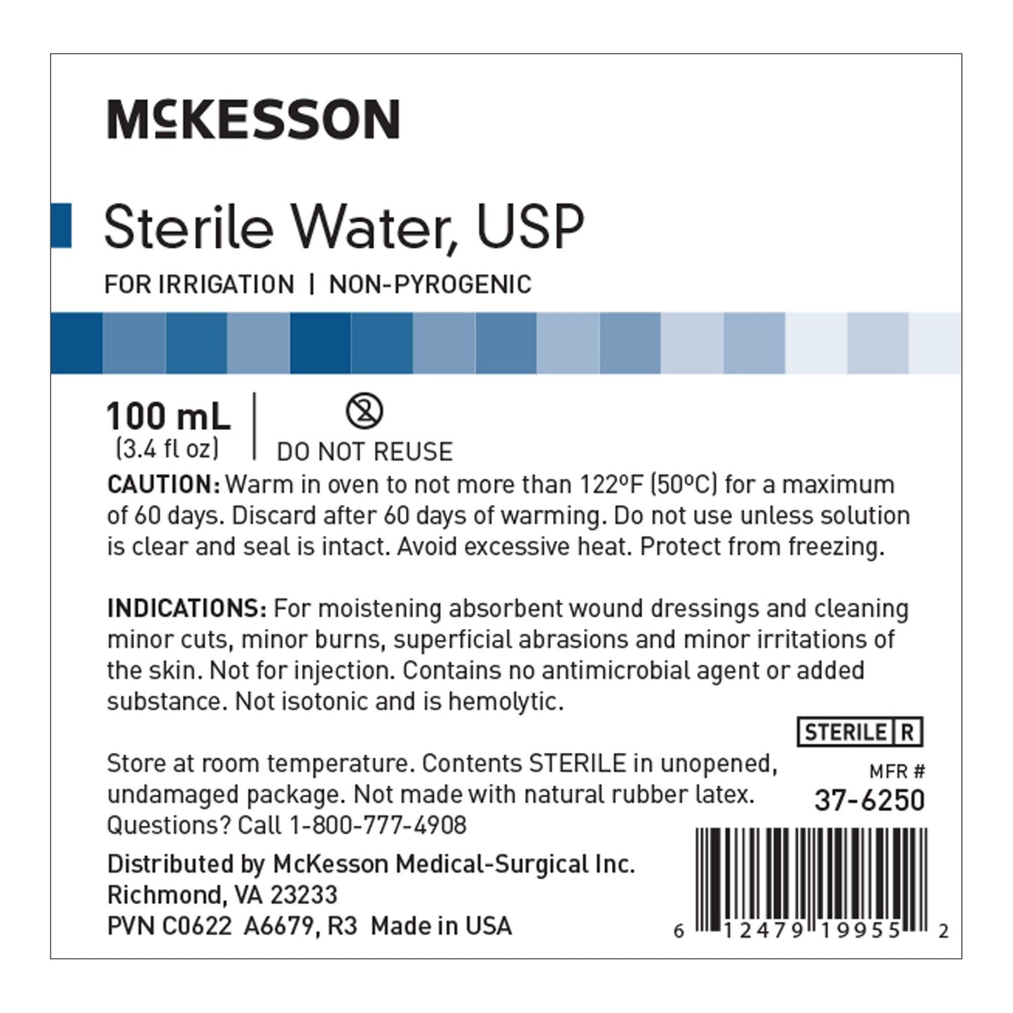 WATER, IRR SOL STR 100ML (48/CS) MGM37