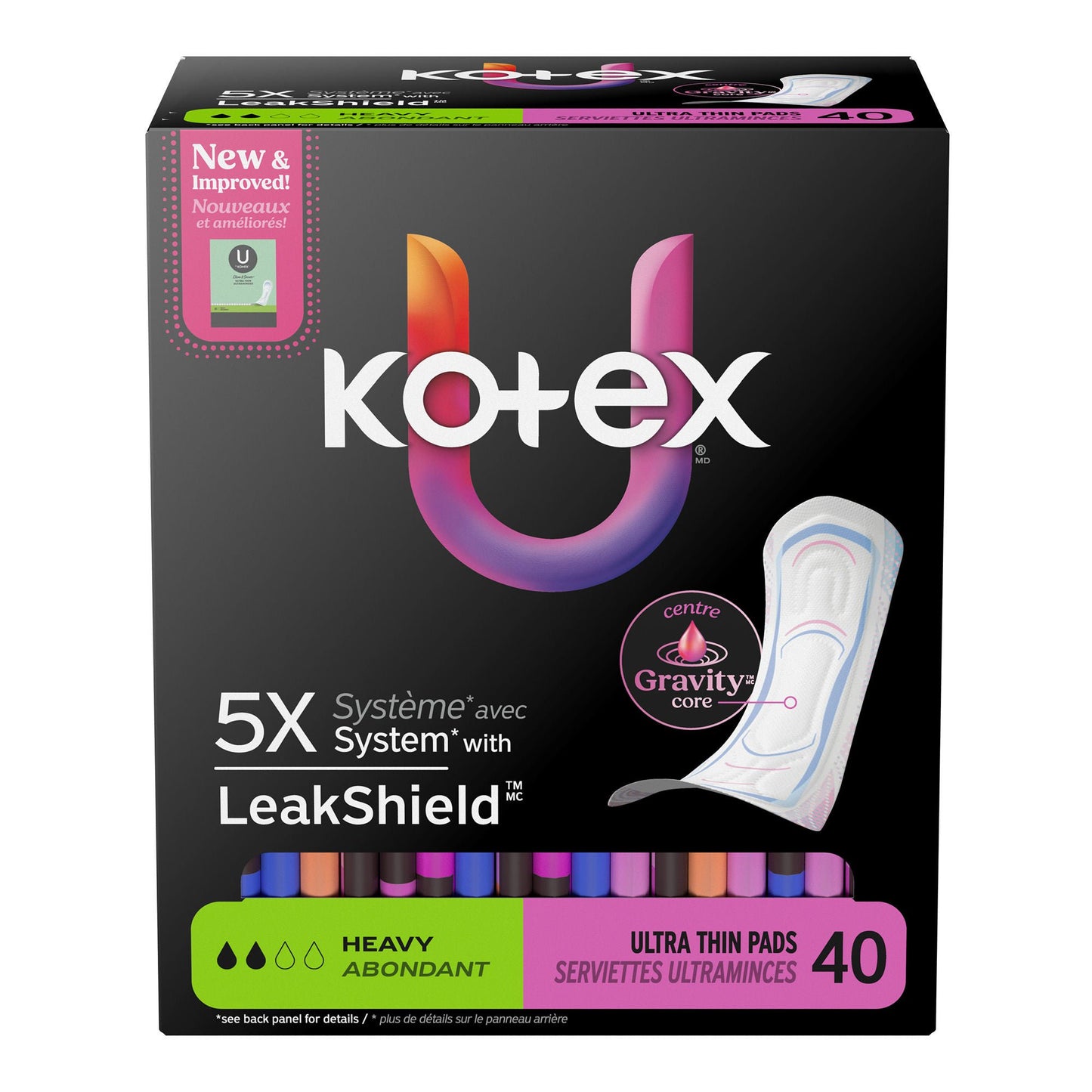 PAD, KOTEX PREM ULTRATHN HVY CORE (40/PK 6PK/CS)