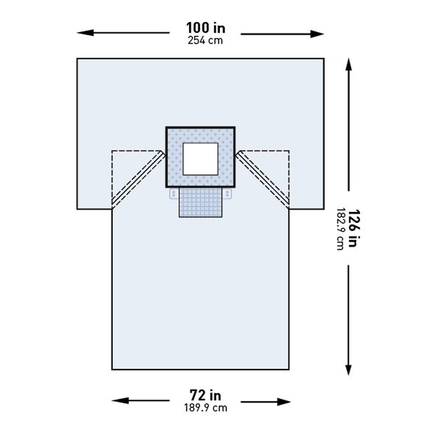 DRAPE, SURGICAL CHEST STR 100"X72"X126" (12/CS)