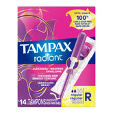 TAMPON, TAMPAX RADIANT APPL REG UNSCNTD (14/BX)