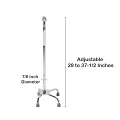 CANE, QUAD/LG BASE ALUM CHROME(4/CS)