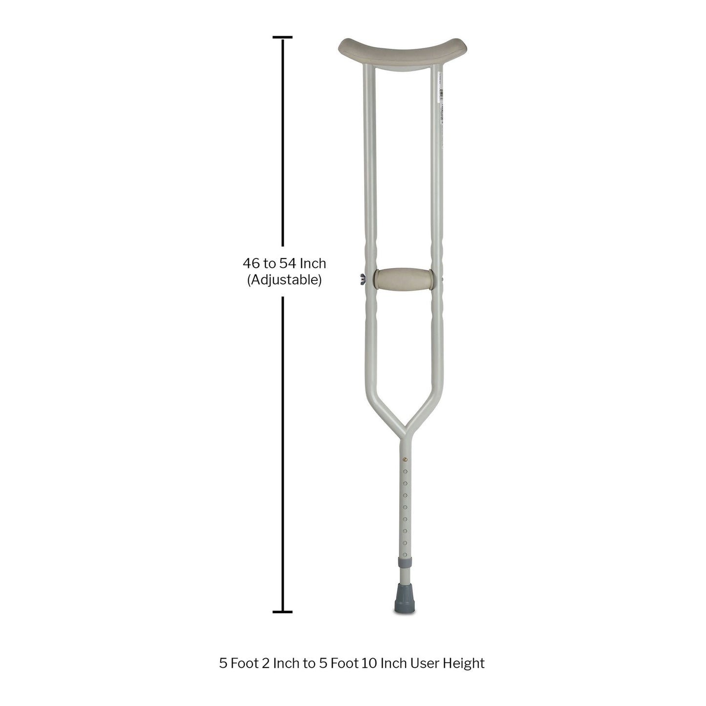 CRUTCH, STEEL PUSH BUTTON ADJ HD 500LBS (PR)