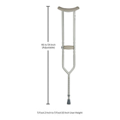 CRUTCH, STEEL PUSH BUTTON ADJ HD 500LBS (PR)