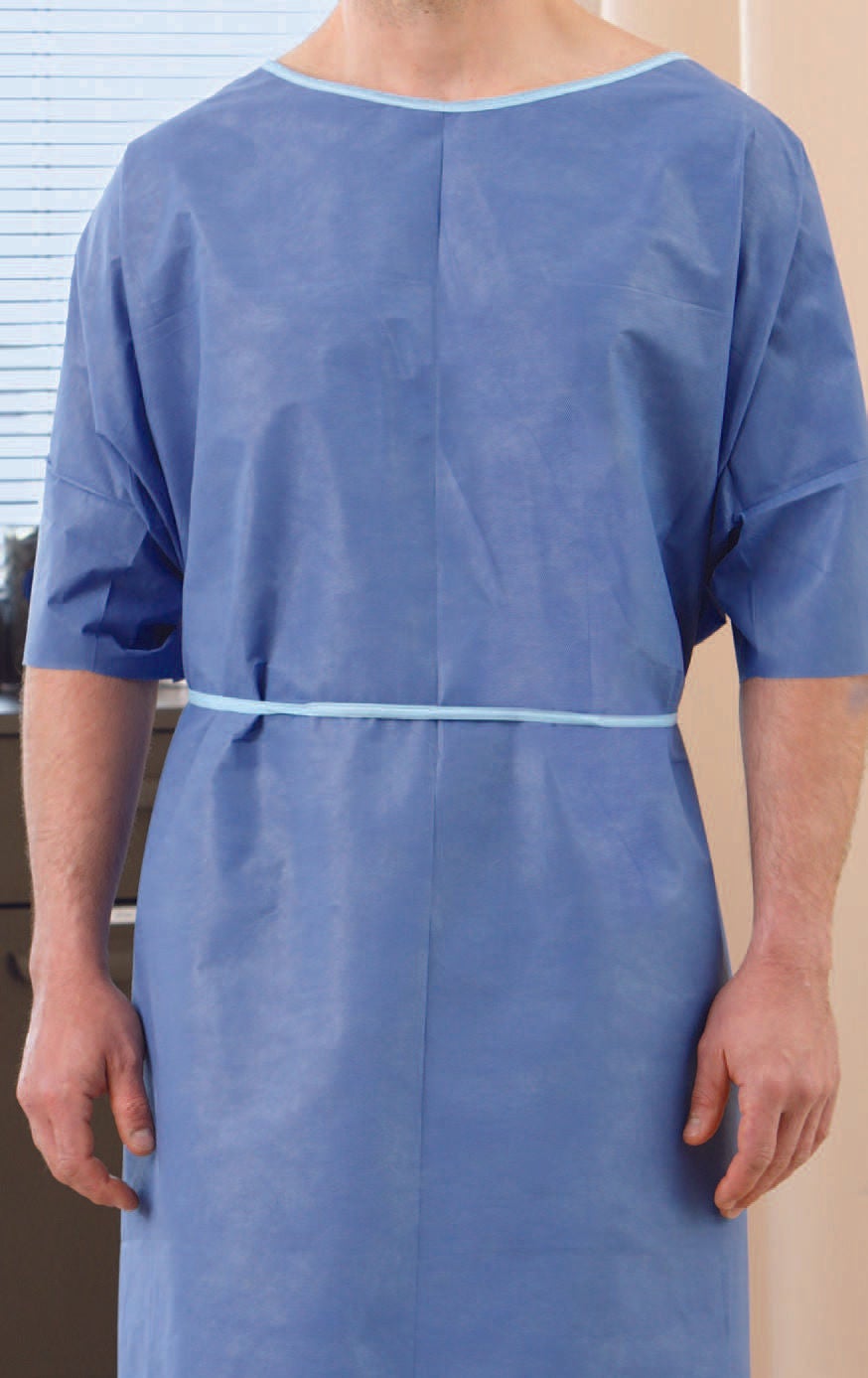 GOWN EXAM 42X50 BLUE 50/CS NONWOVEN