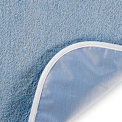 BIB, TERRY ADLT BLU W/VINYL WATERPROOF BACKING