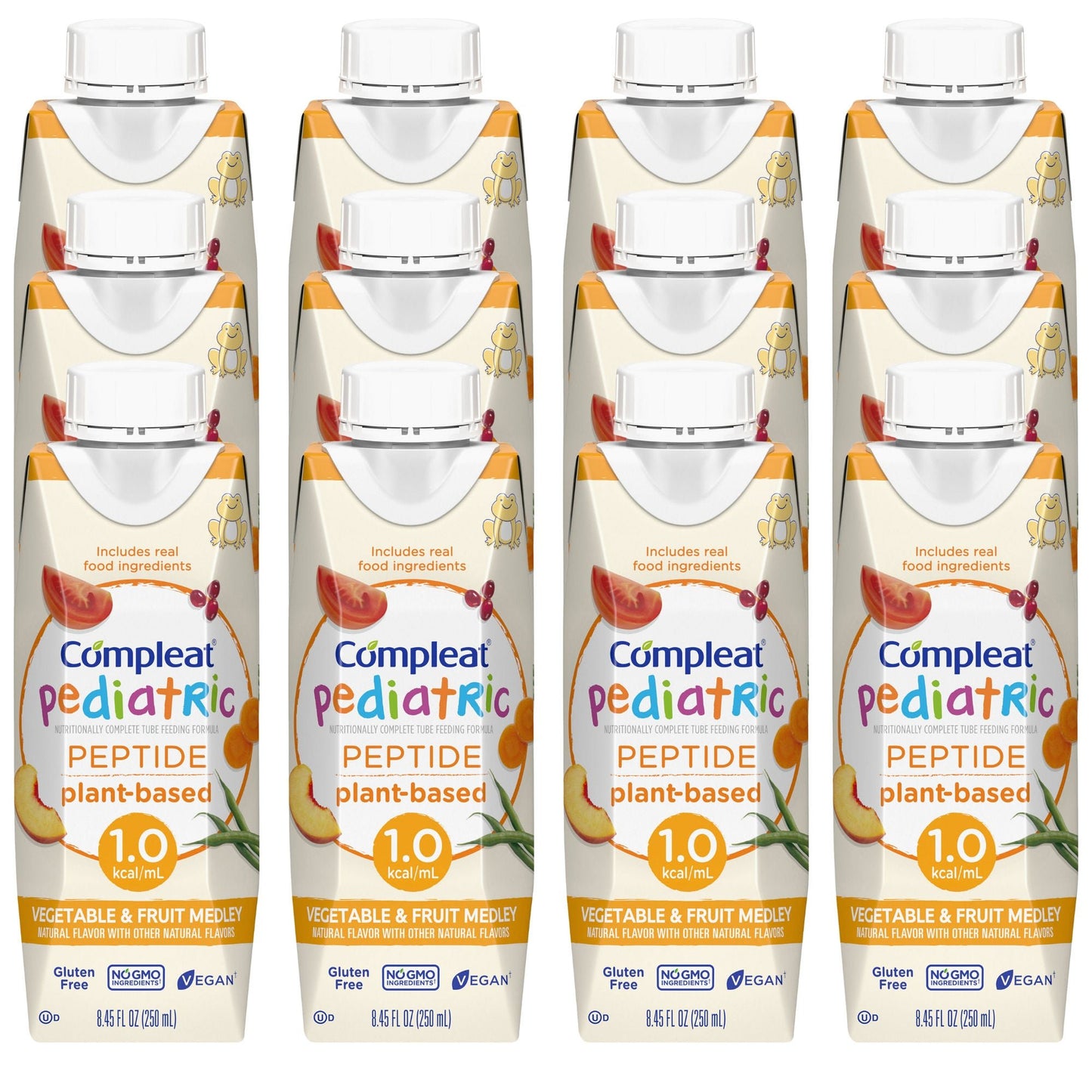 COMPLEAT PEPTIDE, 1.0 CAL PED VEG/ FRUIT MEDLEY 250ML (24/CS