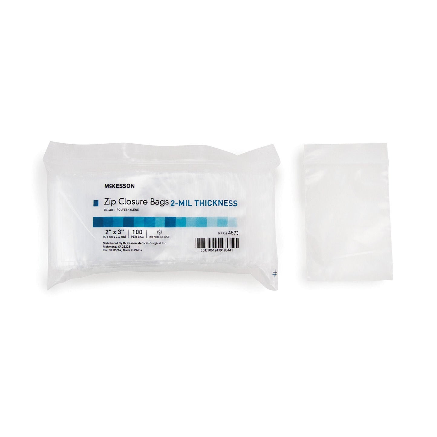 BAG, ZIP LOCK 2X3 (100/BG 10BG/BX 12BX/CS)