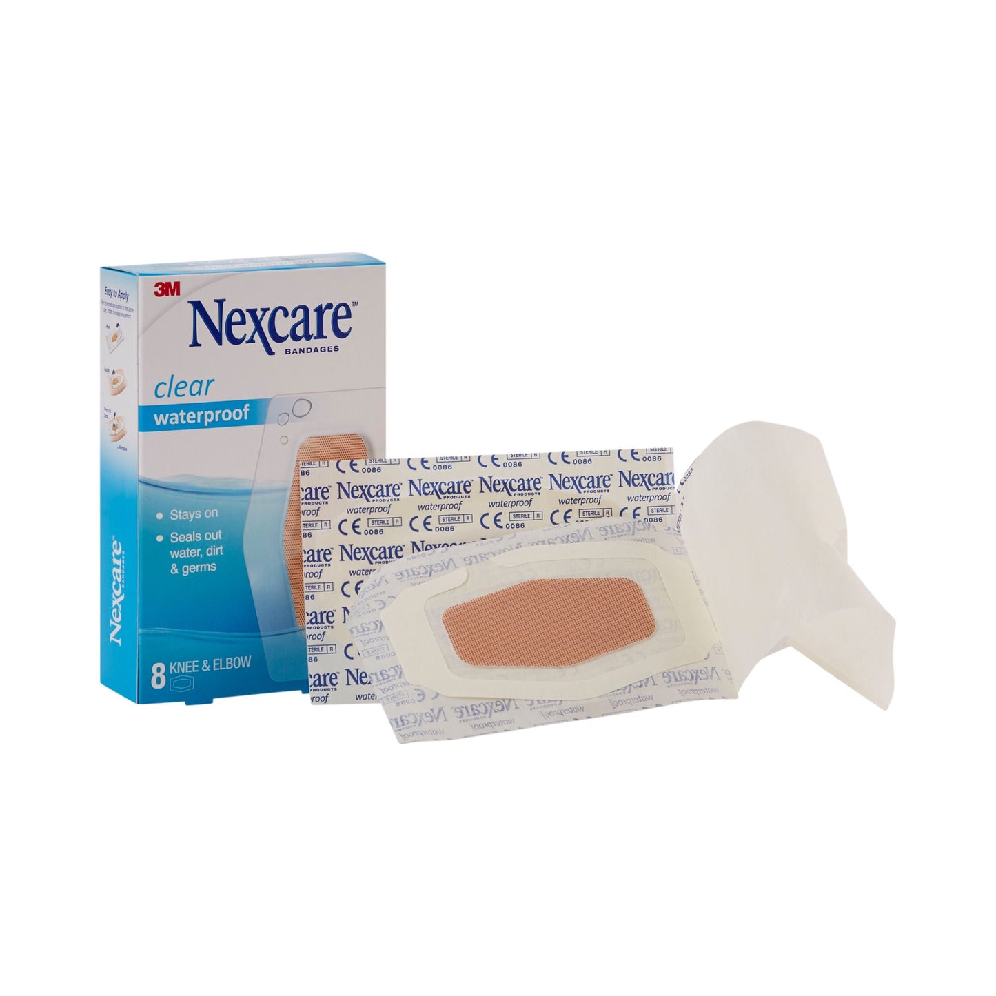 BANDAGE, KNEE/ ELBOW ADH WTRPRF 2"X3" (8/BX 24BX/CS)