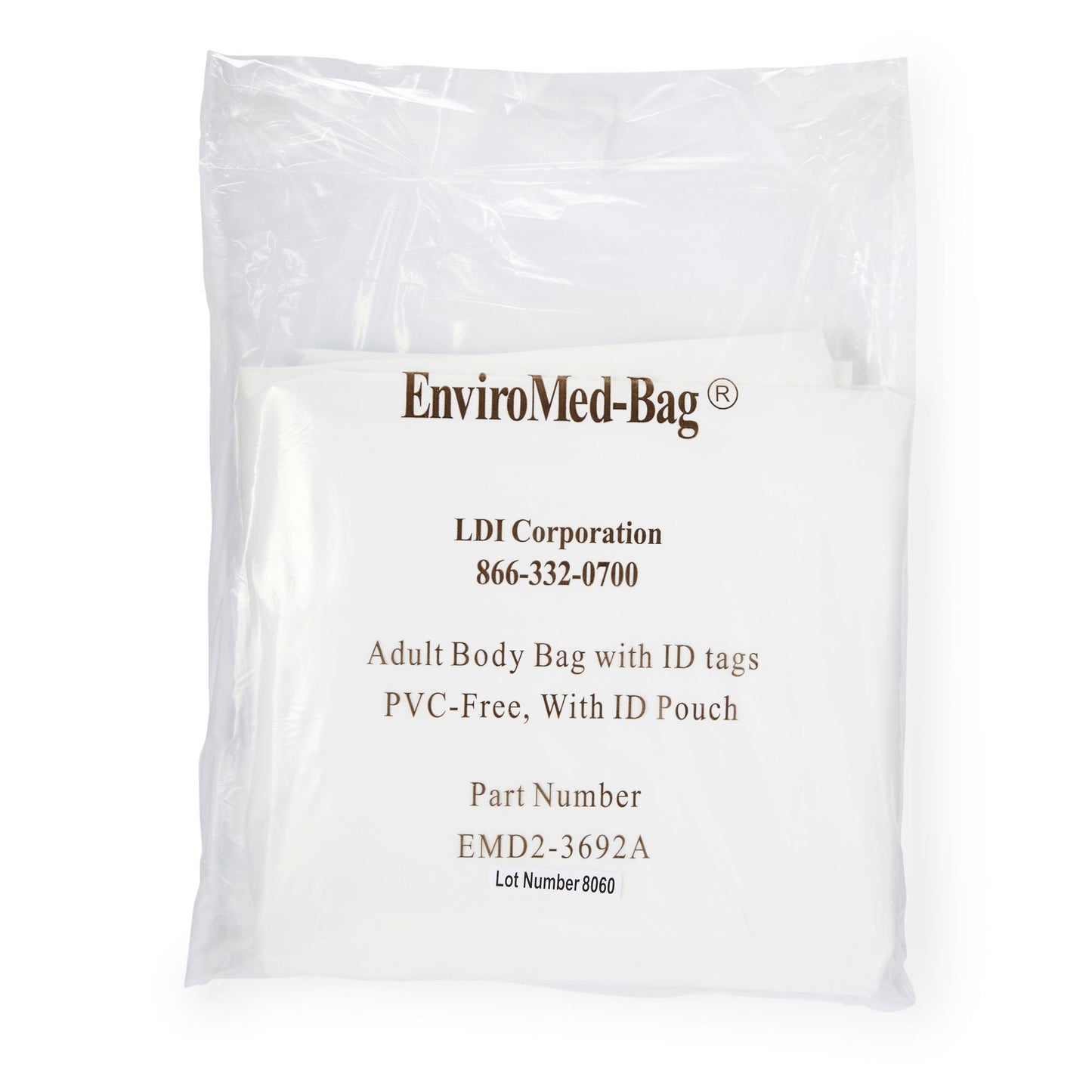 BAG, BODY WHT W/ID TAG ADLT (12/CS)