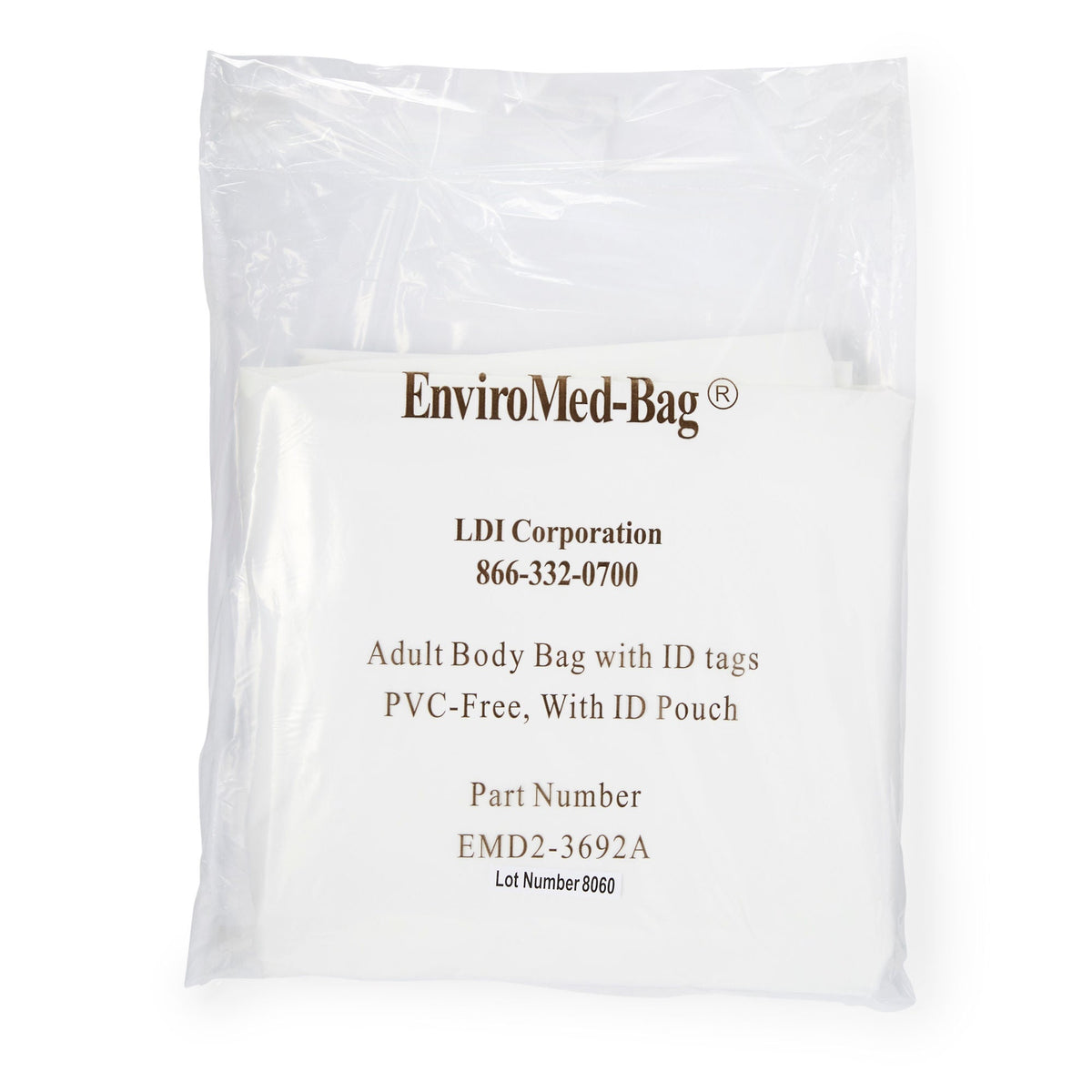 BAG, BODY WHT W/ID TAG ADLT (12/CS)