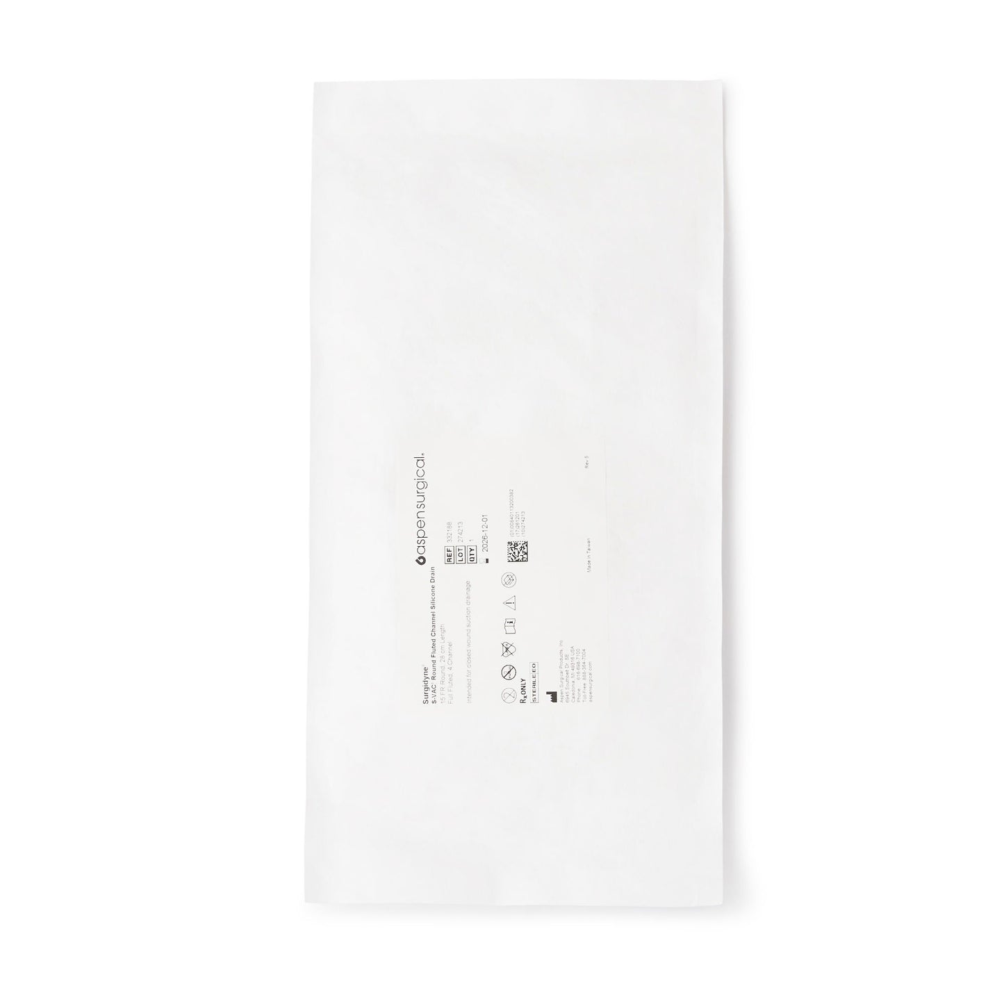 DRAIN, RND FULL FLUTD 15FR (10/CS)