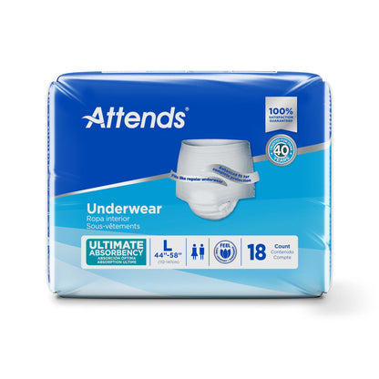 UNDERWEAR, ATTENDS ULT LG (18 /PK 4PK/CS)