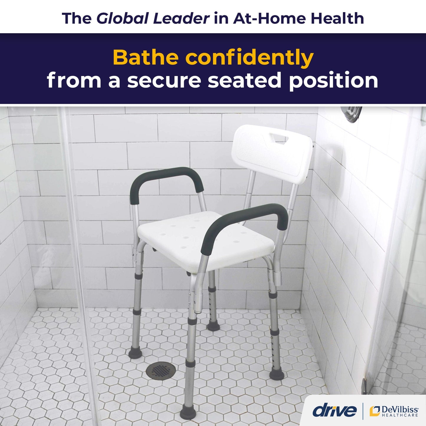 CHAIR, BATH W/BACK PADDED ARM