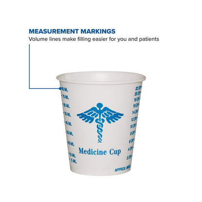 CUP, MEDICINE GRAD WAX COATED 3OZ (100/SL 50SL/CS)