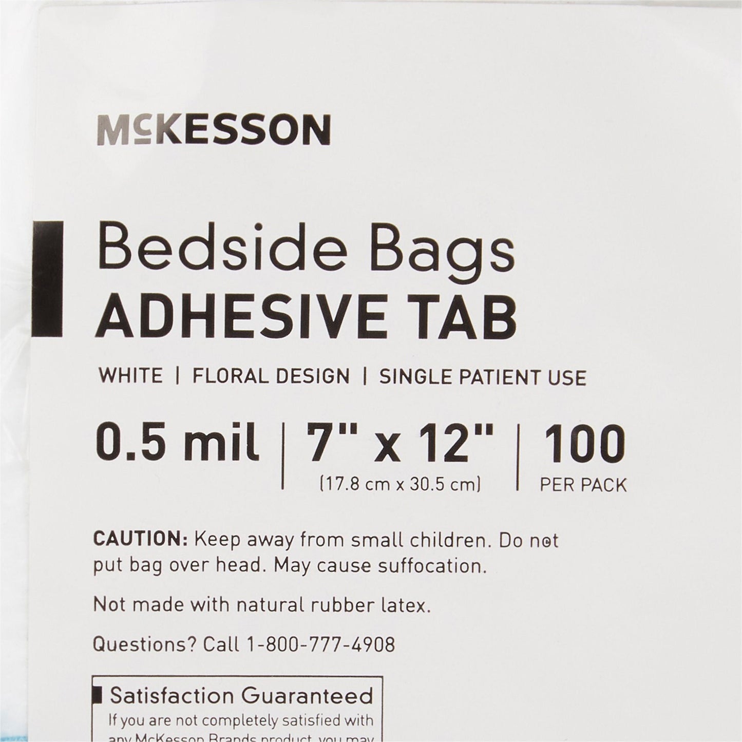 BAG, BEDSIDE POLY LF W/PRNT (100/BG 20BG/CS)