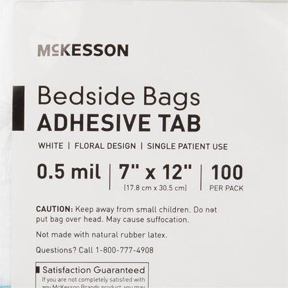BAG, BEDSIDE POLY LF W/PRNT (100/BG 20BG/CS)